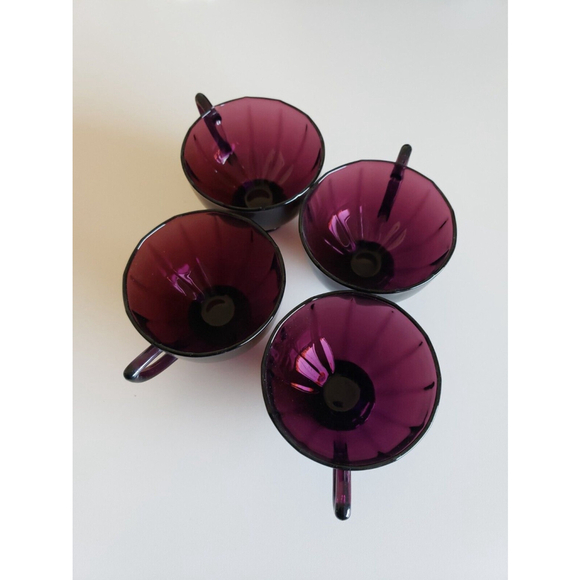Set Of Four Vintage Purple Amethyst Tea Cups - Picture 4 of 7